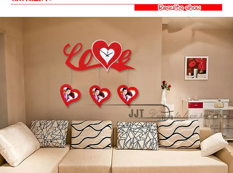 Креативные деревянные Рукоделие Настенные часы Любимое свадебное украшение