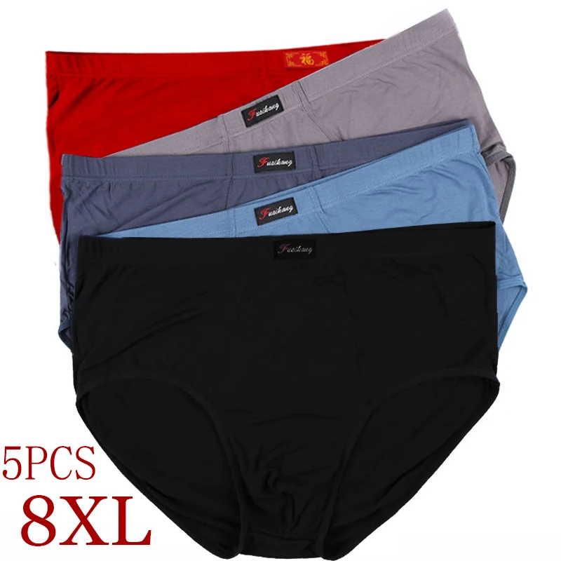 

5Pcs Plus Size 8XL-XL Oversize Mens Underwear Brief Mens Briefs Men Shorts Underwear Men Underwear Male Underwear Comfort Modal