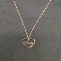 personalized name necklace customized letter jewelry stainless steel simple heart pendants fashion necklaces gifts for women
