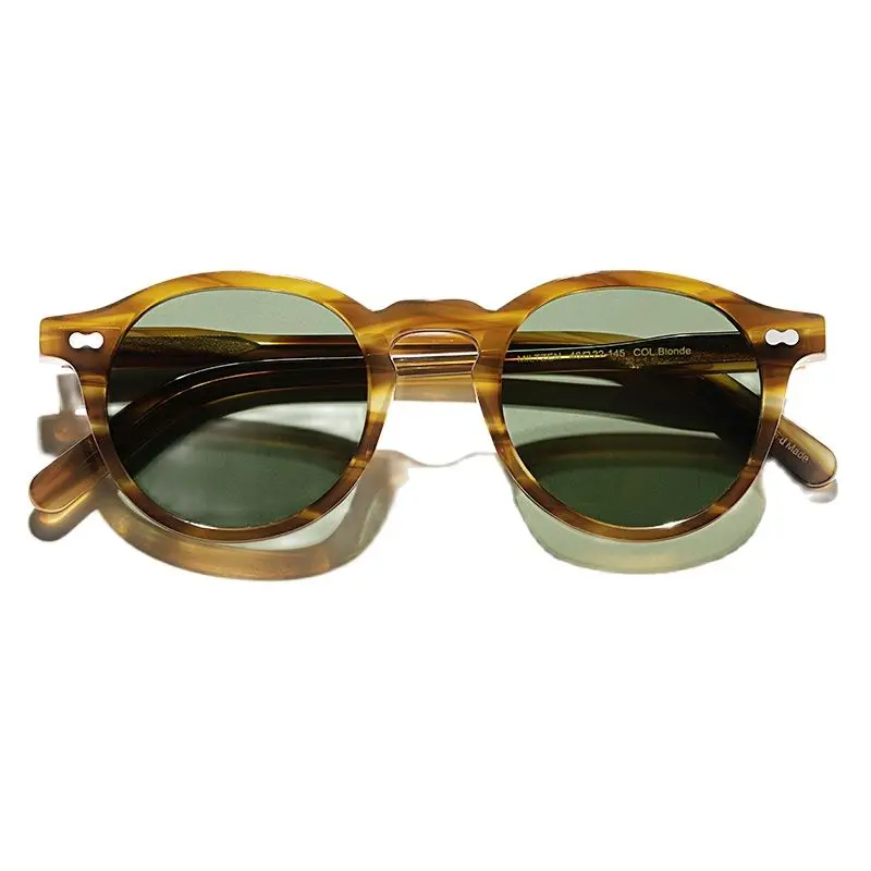 

Солнцезащитные очки поляризационные для мужчин и женщин, винтажные классические брендовые дизайнерские круглые ацетатные солнечные очки ...