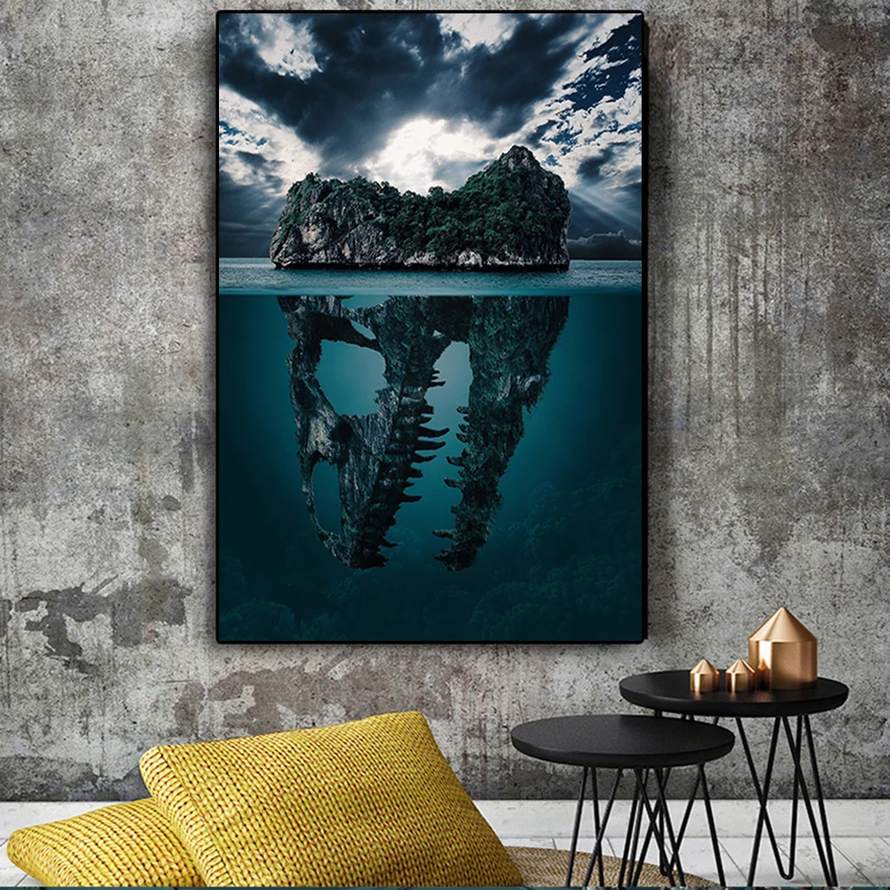 

Modern Abstract Sea Stones Canvas Painting Landscape Poster and Prints Scandinavian Wall Art Picture for Living Room Home Decor