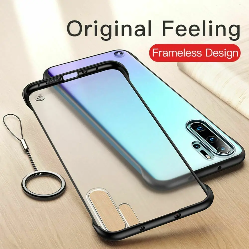 For Huawei P20 P30 Lite Honor 20 Mate Pro Case Frameless With Finger Ring PC Hard Cover P 30 P30Lite |