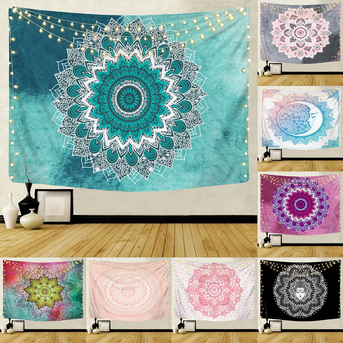 

8 видов стилей Datura декоративный гобелен, модный настенный гобелен для украшения дома, гостиной, спальни