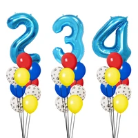 10pcsset birthday party decoration balloons dog paws blue number foil balloon baby shower party decor supplies