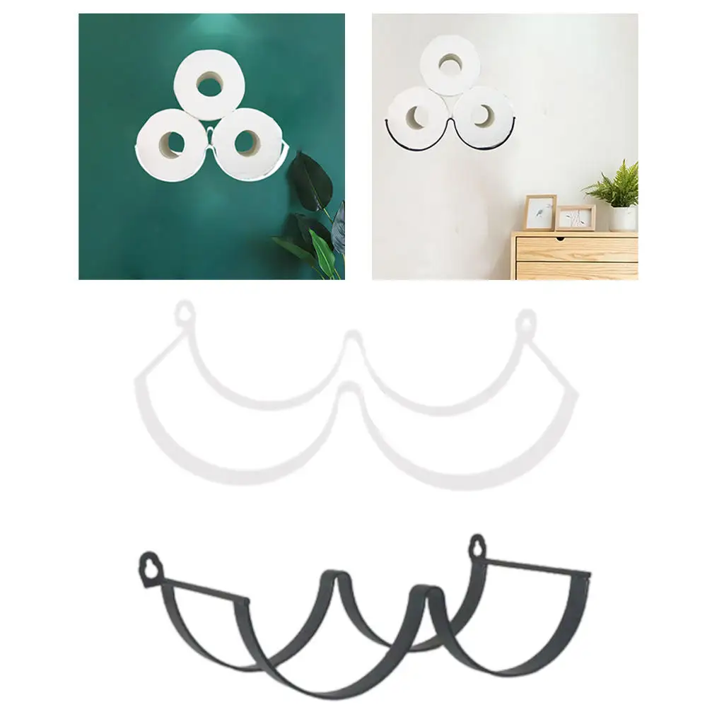 

Toilet Paper Holder Iron Paper Towel Dispenser Wall Mount for Rolls Tissues