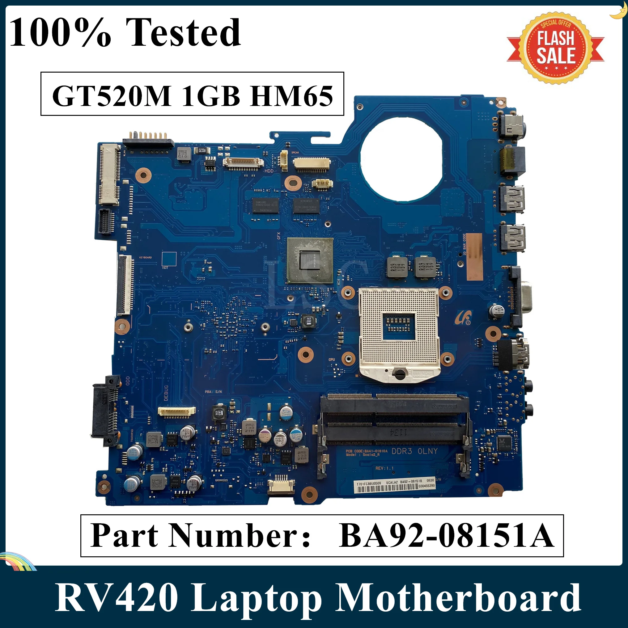 СОП для Samsung RV420 Материнская плата ноутбука BA92 08151A 08151B BA41 01610A 01608A GT520M 1 ГБ