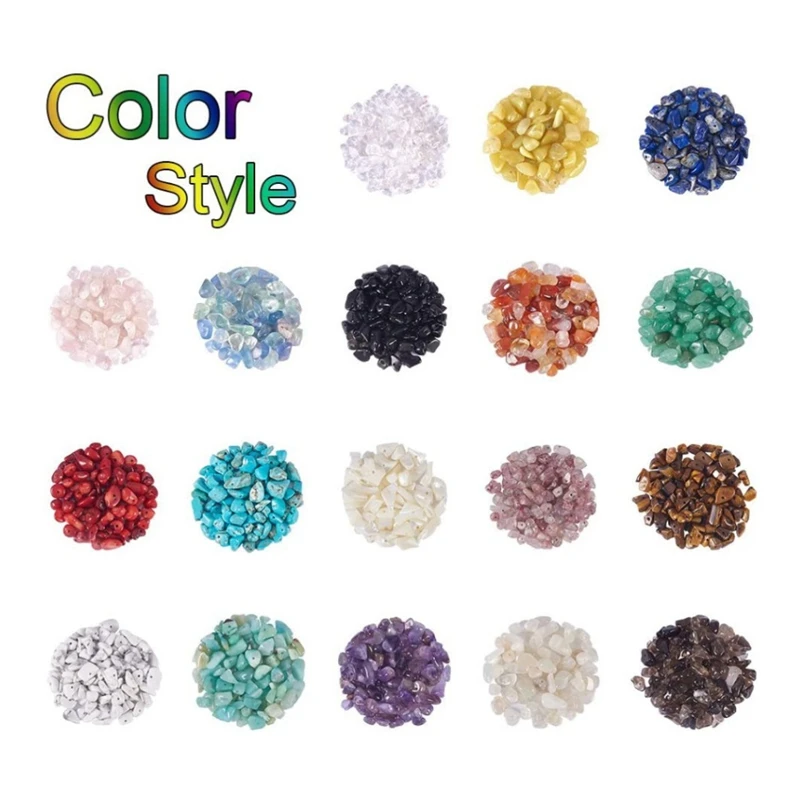 

18 Color Chips Beads Irregular Shaped Beads Tumbled Gemstone Chips Crystal Crushed Bead DIY Making Supplies Kits