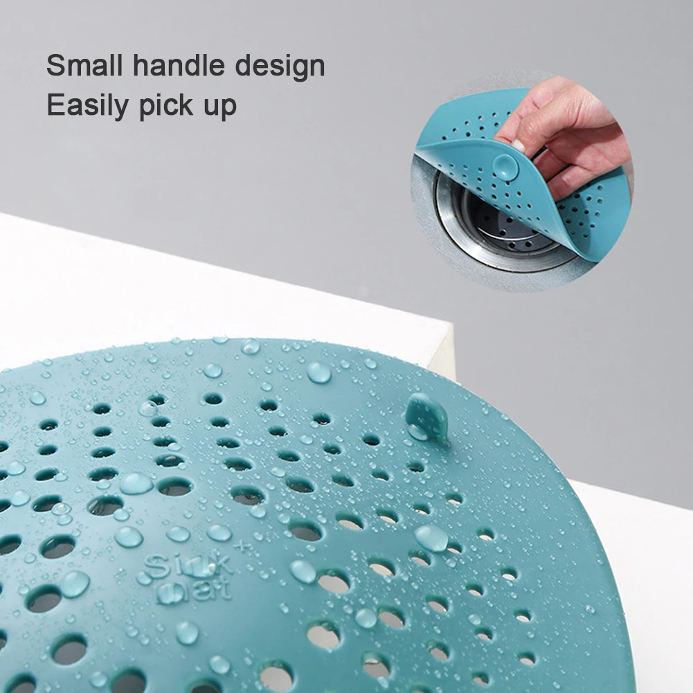 

1PC Bathroom Silicone Hair Catcher Suction Cups Drain Cover Bottom with Suction Cup Green Household Kitchen Sink Filter Strainer