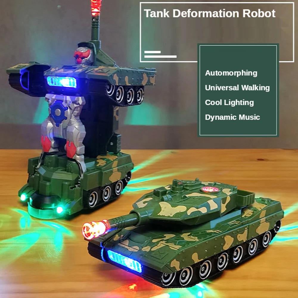

Baby toys educational deformation robot car Deformation tank toy electric toy car for kids lighting music interactive toys baby