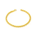 Элегантный жёлтый цвет 18 К настоящий твердый натуральный Золотой скрученный браслет на цепочке браслеты для женщин женские модные офисные ювелирные изделия