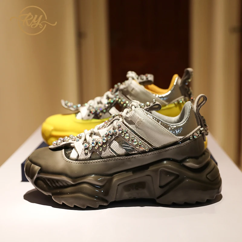 Женские кроссовки RY реле Европейская Женская обувь на весну со стразами