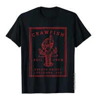 crawfish crew breaux bridge retro cajun seafood gift t shirt high quality mens t shirt tight t shirt cotton england style