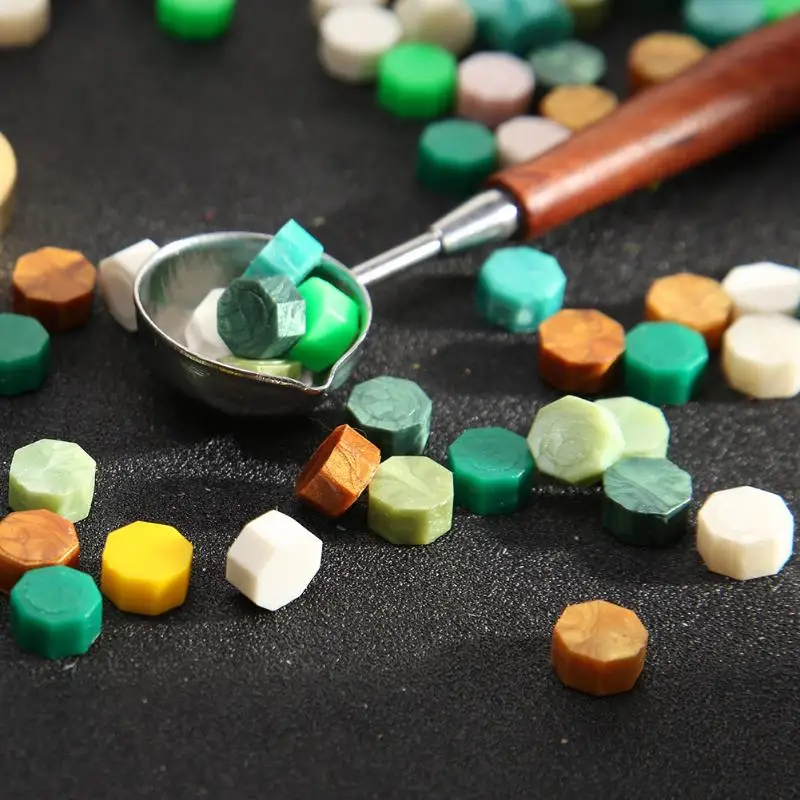 100 шт. винтажный восьмиугольный восковой штамп с зернистой текстурой женские