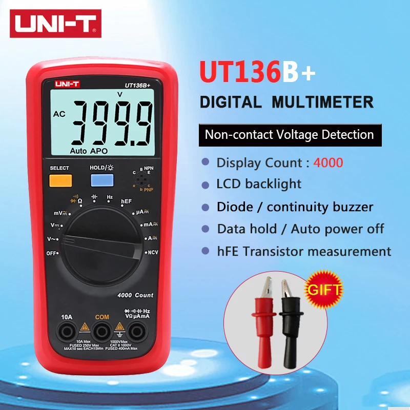 UNI T UT136B + UT136C Авто Диапазон Мини Портативный цифровой мультиметр переменного тока