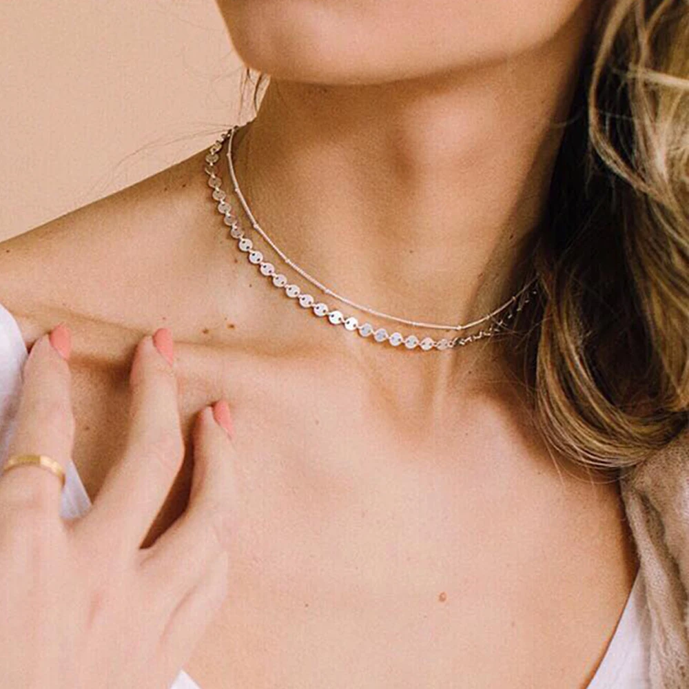 

JUJIE Stainless Steel Choker Necklace For Women 2020 Kolye Minimalism Bijoux Collares Femme Jewelry Wholesale/Dropshipping