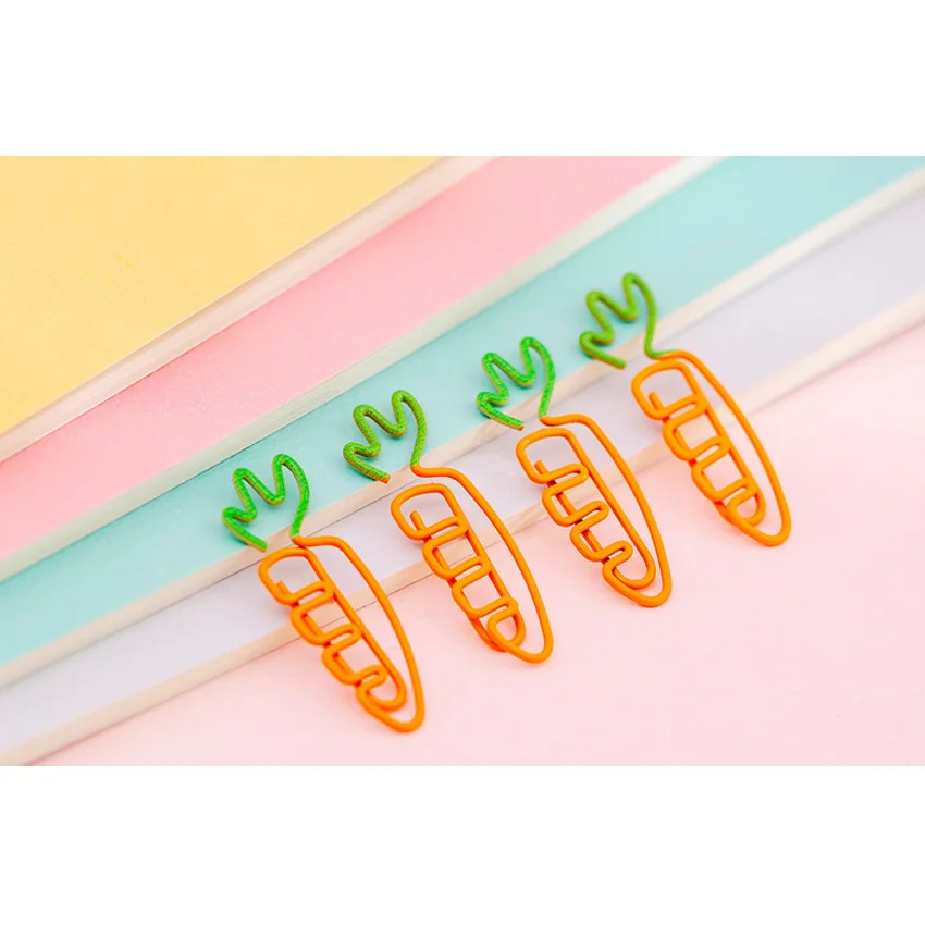 100 шт./упак. с милым мультипликационным принтом для фруктов моркови Бумага зажим