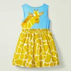Little maven2021 летнее платье с жирафом для девочек, элегантная детская одежда, платье для маленьких девочек, платье принцессы для девочек