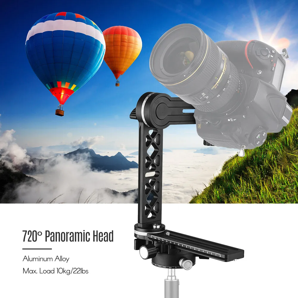 Andoer Professional 720 ° панорамная головка из алюминиевого сплава штатив шаровая Головка Максимальная нагрузка 10 кг 5 различных градусов 15 °/18 °/36 °/45 °/60 °