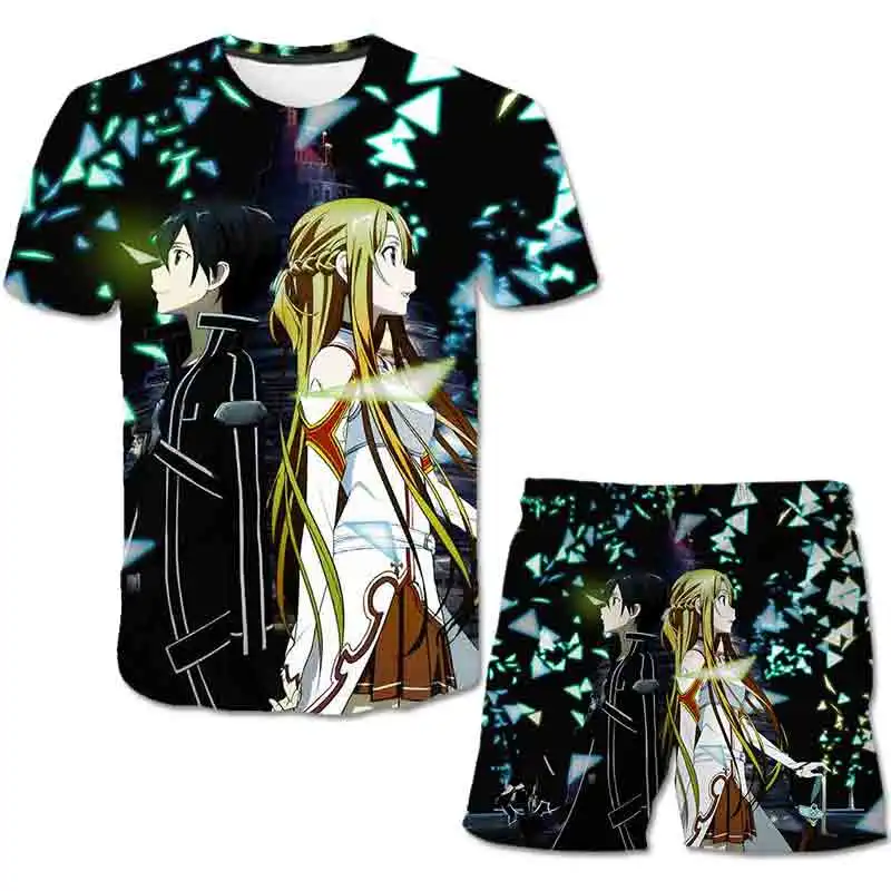 

Children's Anime 3d Printing Cartoon T-shirt Suit Boys And Girls Fashion T-shirt Kids Harajuku Children's Clothing