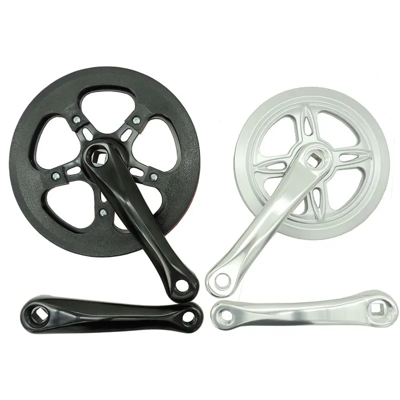 

Folding Bicycle Single Piece Speed Change Crankset Disc 36 / 40 / 48 Teeth 152mm Aluminum Alloy Crank Tooth Disc Square Hole