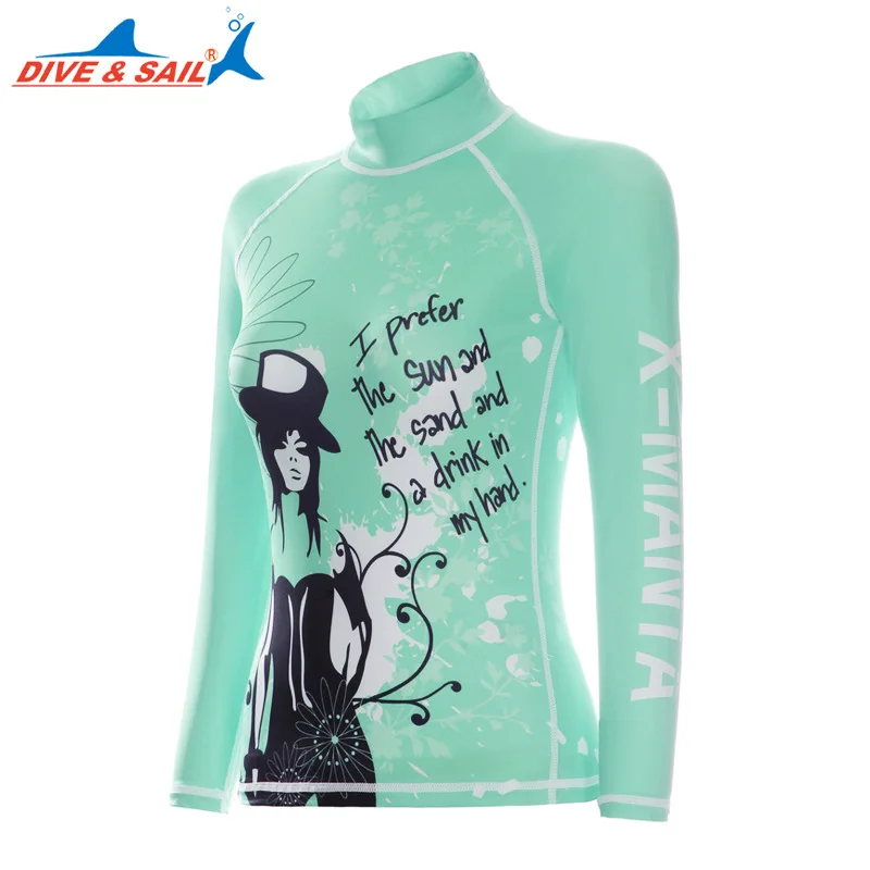 Женская Солнцезащитная одежда Rashguard с длинными рукавами для водных видов спорта