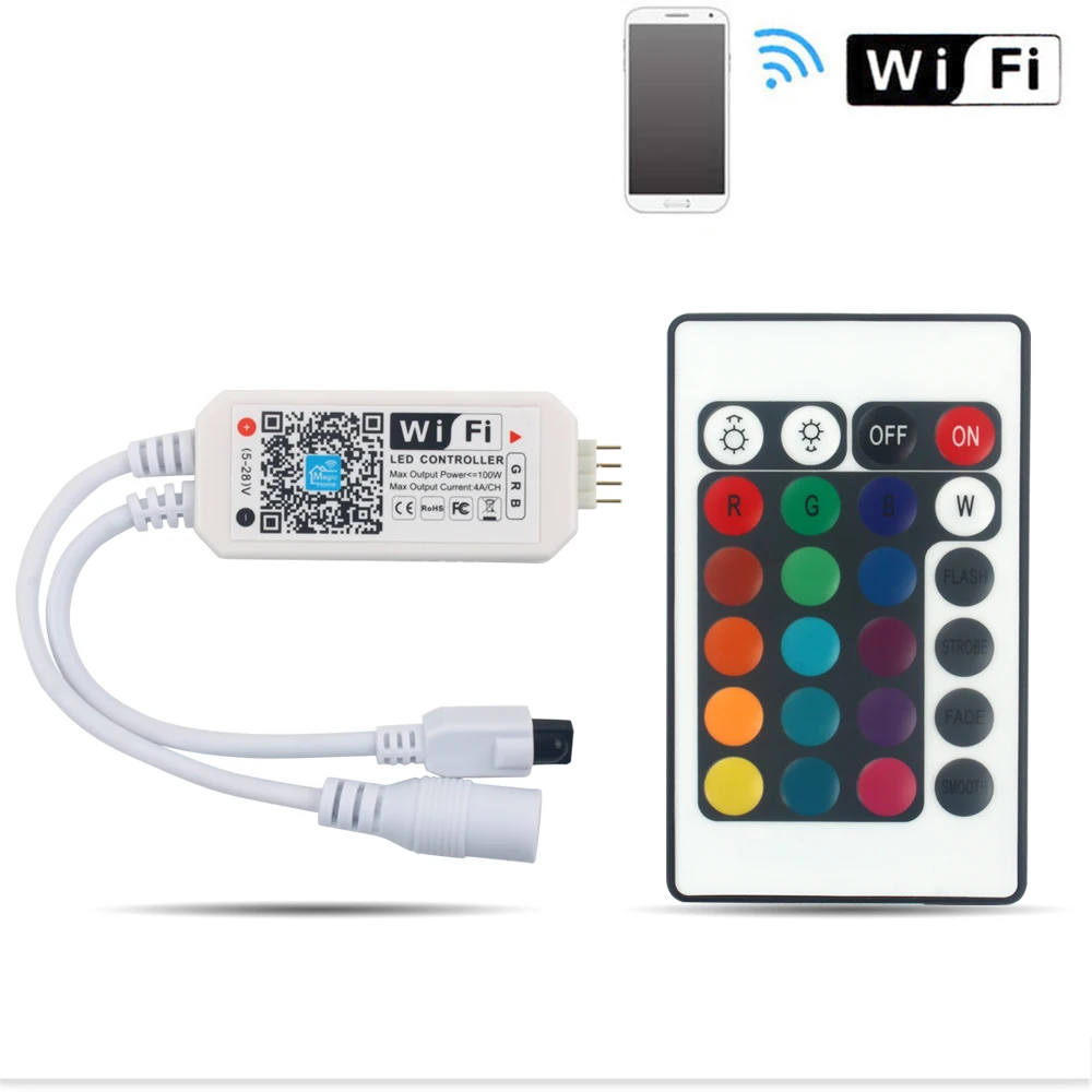 

Magic Home DC5-28V Wireless Mini WiFi Dimmable Controller RGB LED Controllers for 2835 5050 5630 5730 LED Strip Light