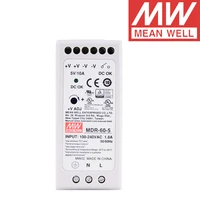original mean well mdr 60 5 series dc 5v 10a 50w meanwell single output industrial din rail power supply