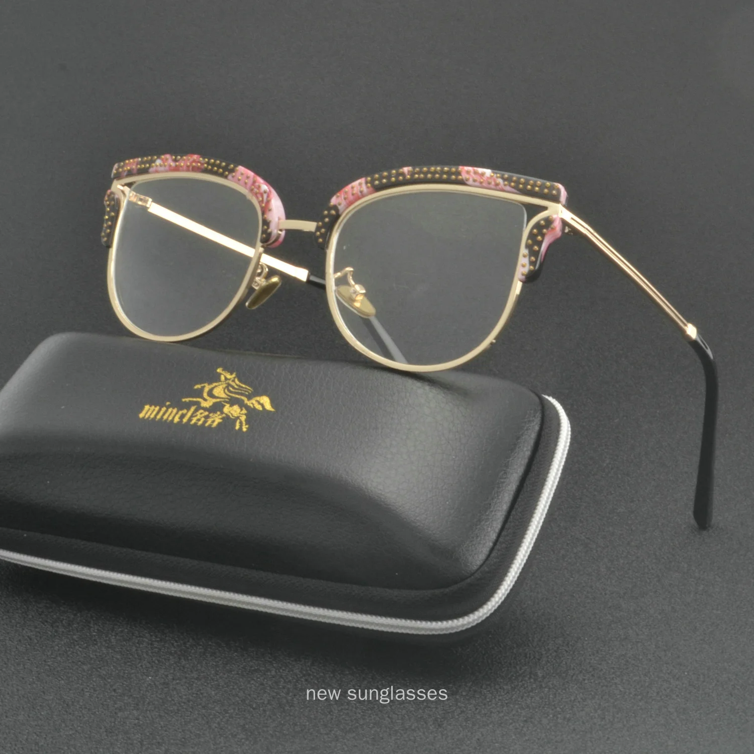 MINCL/2020 новые ретро металлические очки оправа кошка женские золотые черные
