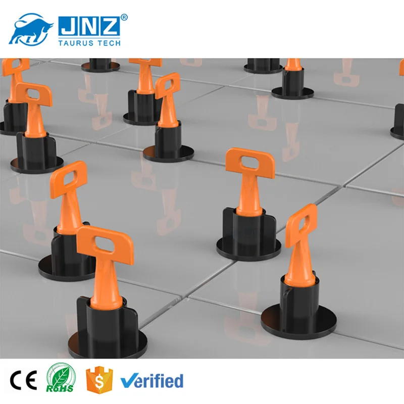 

JNZ Hot Selling 50pcs Per Bag Floor Wall Tile Leveler Tools Construction Reusable Tile Levelling System with Special Wrench