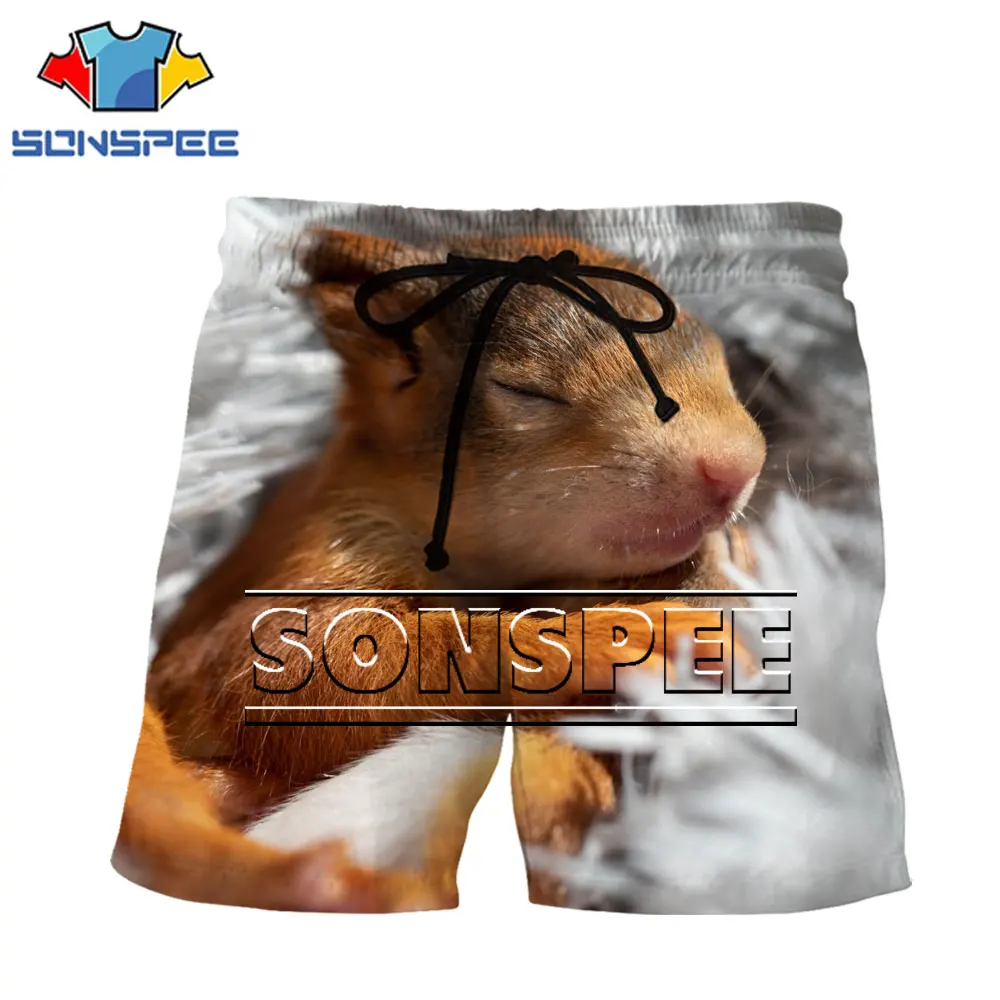 

SONSPEE Squirrel S-6XL Shorts 3D Men Woman Forest Animals Lovely Funny Fashion Oversize Harajuku Spandex Polyester Sports Shorts