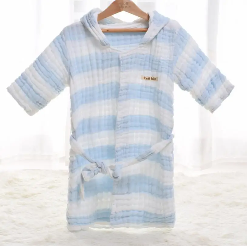 6 слойный муслиновый хлопок детские халаты банные для детей девочек пижамы в