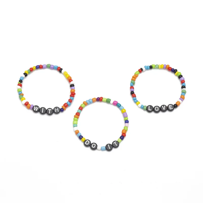 2019 Erkek Bileklik Handmade Jewelry Joker Character Initial Bracelets For Women Female Beads Making Colorful Letters Gifts | Украшения и