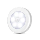 Ночной светильник с автоматическим сенсором, портативный энергосберегающий светодиодный двухцветный дисковый светильник для шкафа, лестницы, стены, TSLM1