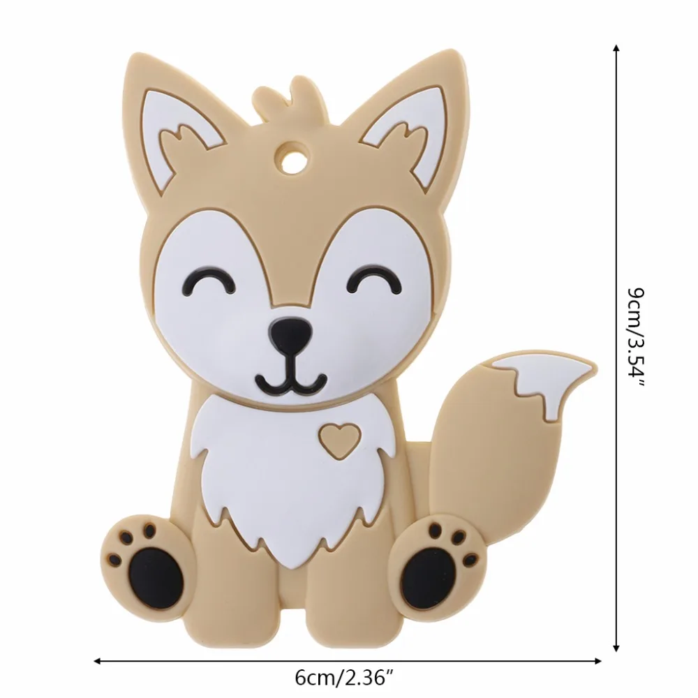 

Baby Teether Food Grade Silicone DIY Necklace Fox Animal Teething Teeth Nursing