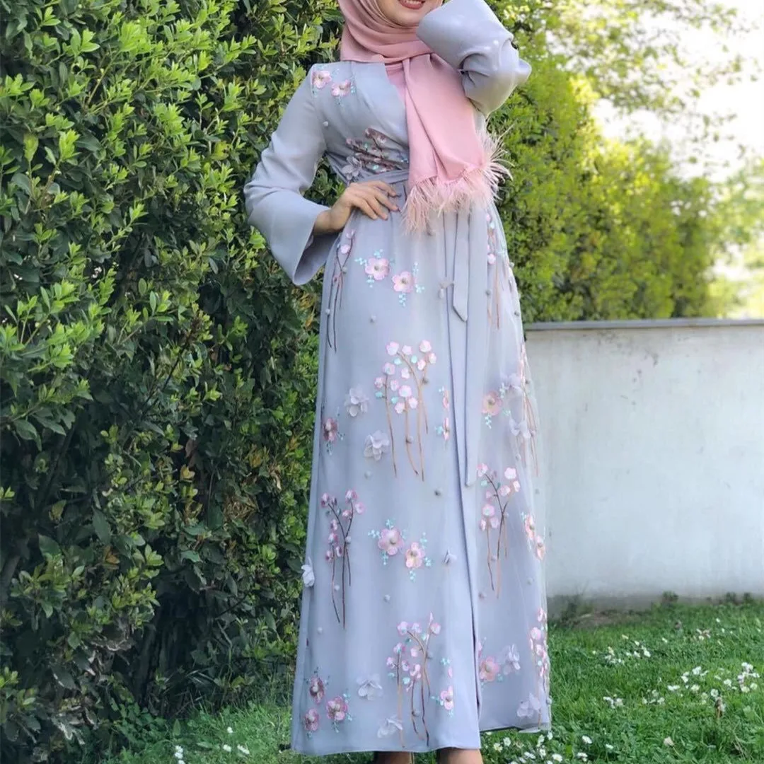 Женское длинное платье, искусственное мусульманское платье, африканские платья для женщин, женское длинное платье