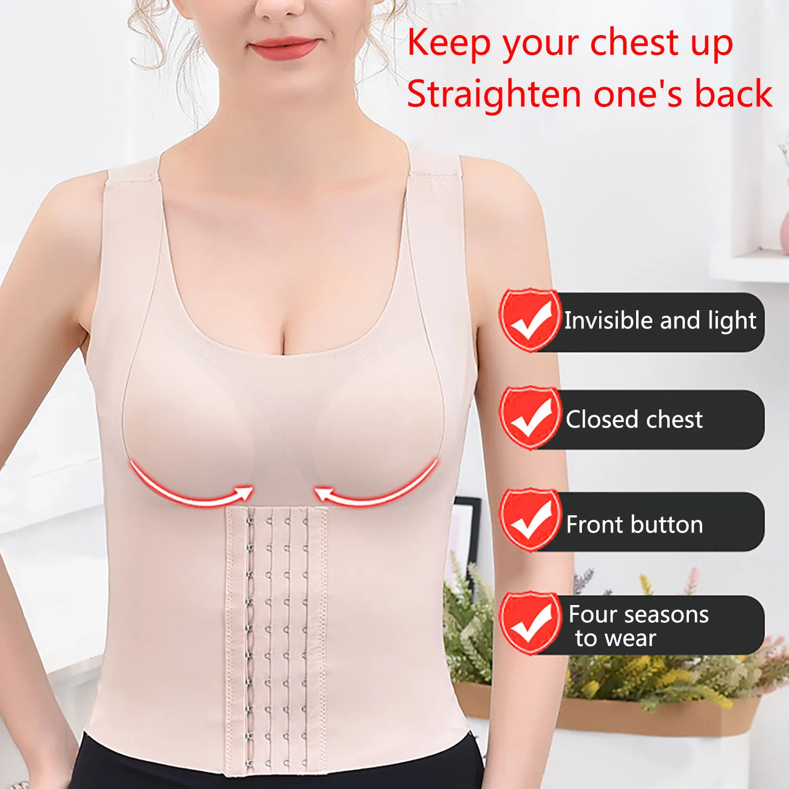 

Women's Bellies With Breasted Waist Girdle Traceless Underwear Slim Shapewear Abdomen Corset Underwear Four-in-one Body Shaper