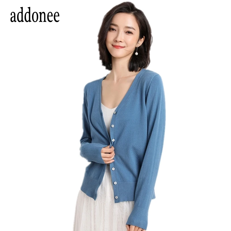 Spring Autumn Winter Cashmere Wool Women Sweaters Cardigans Warm Soft Wild Casual V-Neck New Style High Quality Solid Big Size |