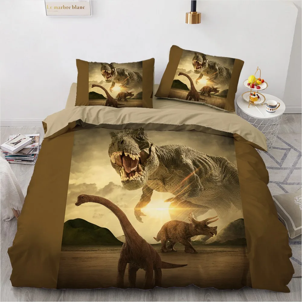 

Bedding Sets 3D Custom Duvet Quilt Cover Set Comforter Bed Linen Pillowcase King Queen 230x230cm Animal Dinosaur Home Texitle