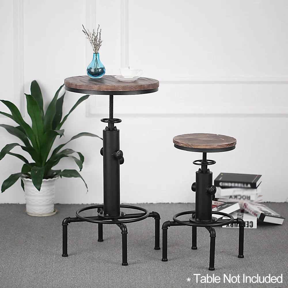 Промышленный стильный барный стул регулируемый по высоте металлический