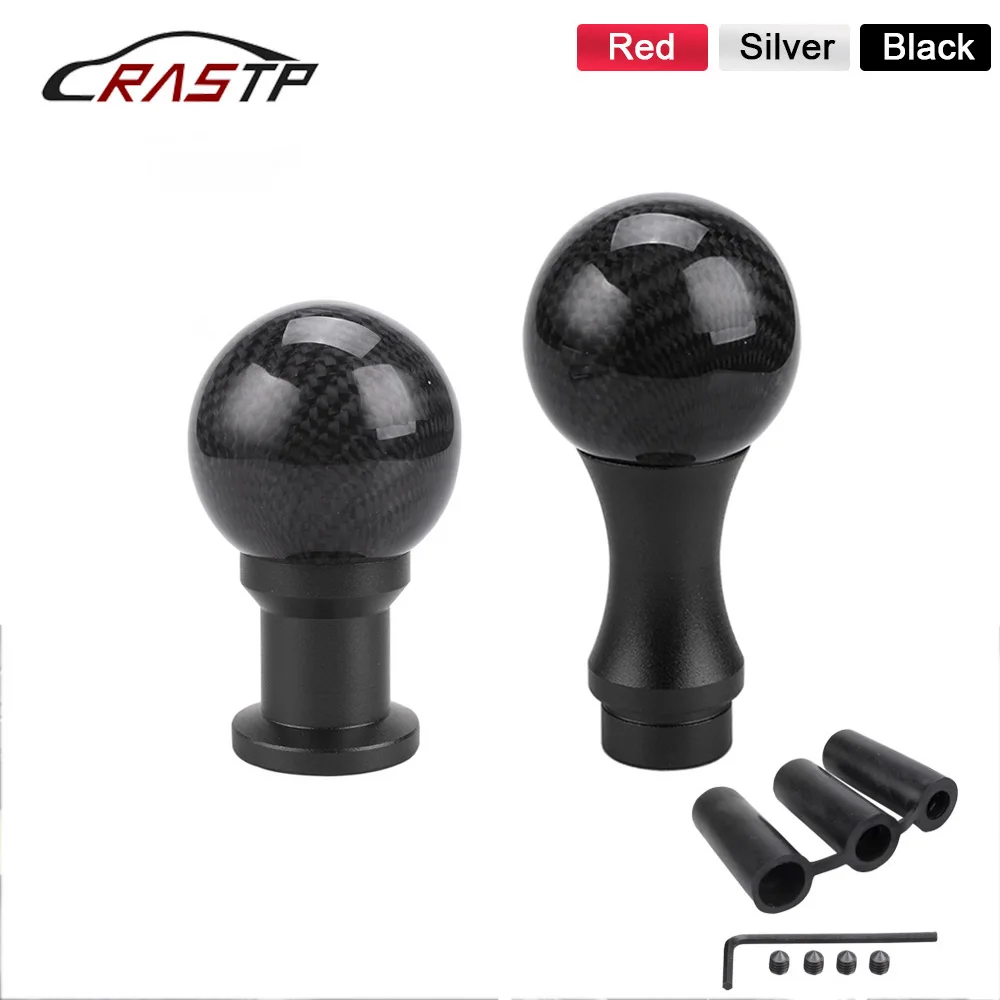 

3 Colour Carbon Carbon Fiber Knob Aluminum Manual Transmission Aluminum Gear Racing Shift Knob 100/80mm Shifter Knob RS-SFN080