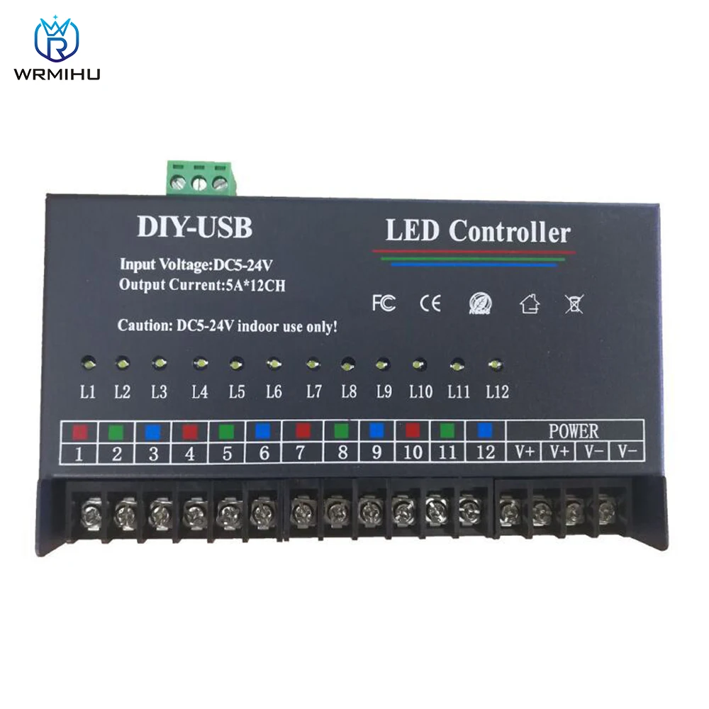 DC5-24V USB DIY LED CCT RGB 12-канальный Одноцветный программируемый контроллер 12V 5A * 12CH 3528 5050