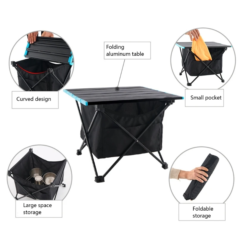 

Outdoor Folding Table Storage Hanging Basket Waterproof Storage Bag Picnic Camping Barbecue Pocket Organizer Table