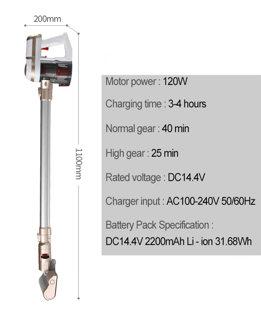 Handheld Vacuum Cleaner For Home Car Wireless 20000Pa cyclone Suction Multi functional Sweeping Brush