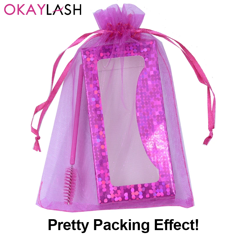 Упаковка для ресниц OKAYLASH набор из органзы на шнурке сумка искусственных оптовая
