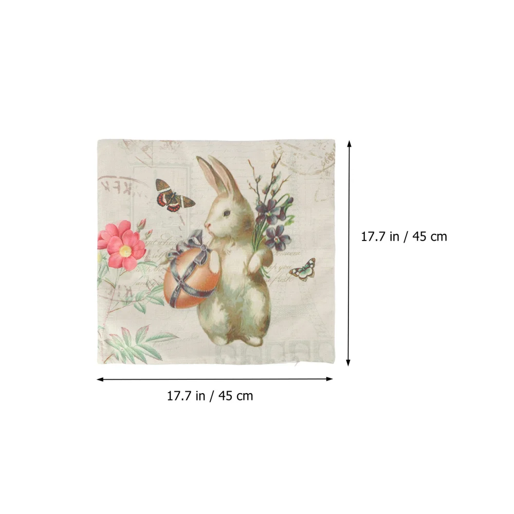 

4pcs Delicate Easter Pillow Cover Easter Rabbit Pattern Pillowcase Pillow Decor