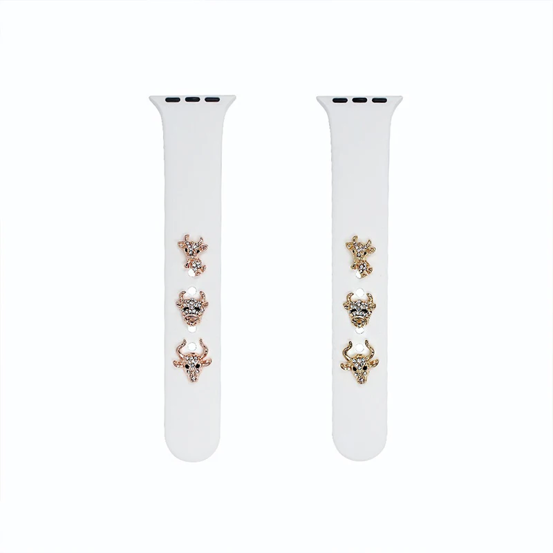 

Silicone Strap Cattle Decorative Nails For Apple Watch Band Charms Metal Creativity Rivet Accessories for iwatch Rubber Bracelet