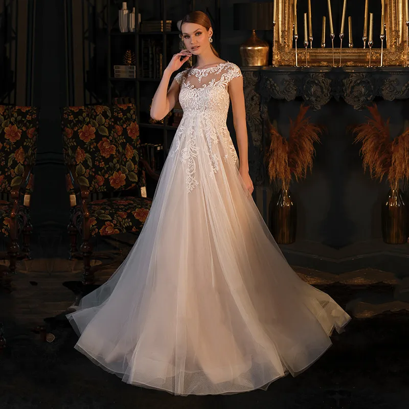 

Empire Lace Wedding Dress A Line Pregnant Bridal Gowns Cap Sleeves Modest Maternity White Ivory Marriage Dresses
