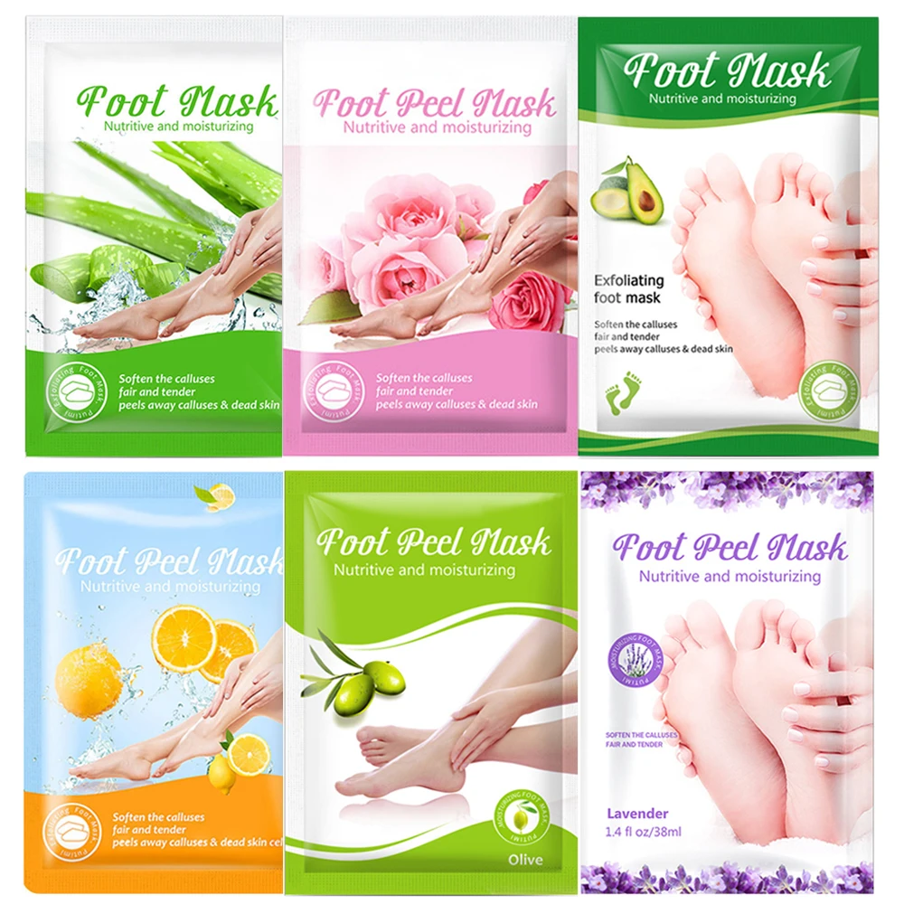 

Feet Exfoliating Foot Masks Spa Pedicure Socks Foot Skin Care Exfoliation Scrub Remove Dead Skin Heels Foot Peeling Anti Cracked