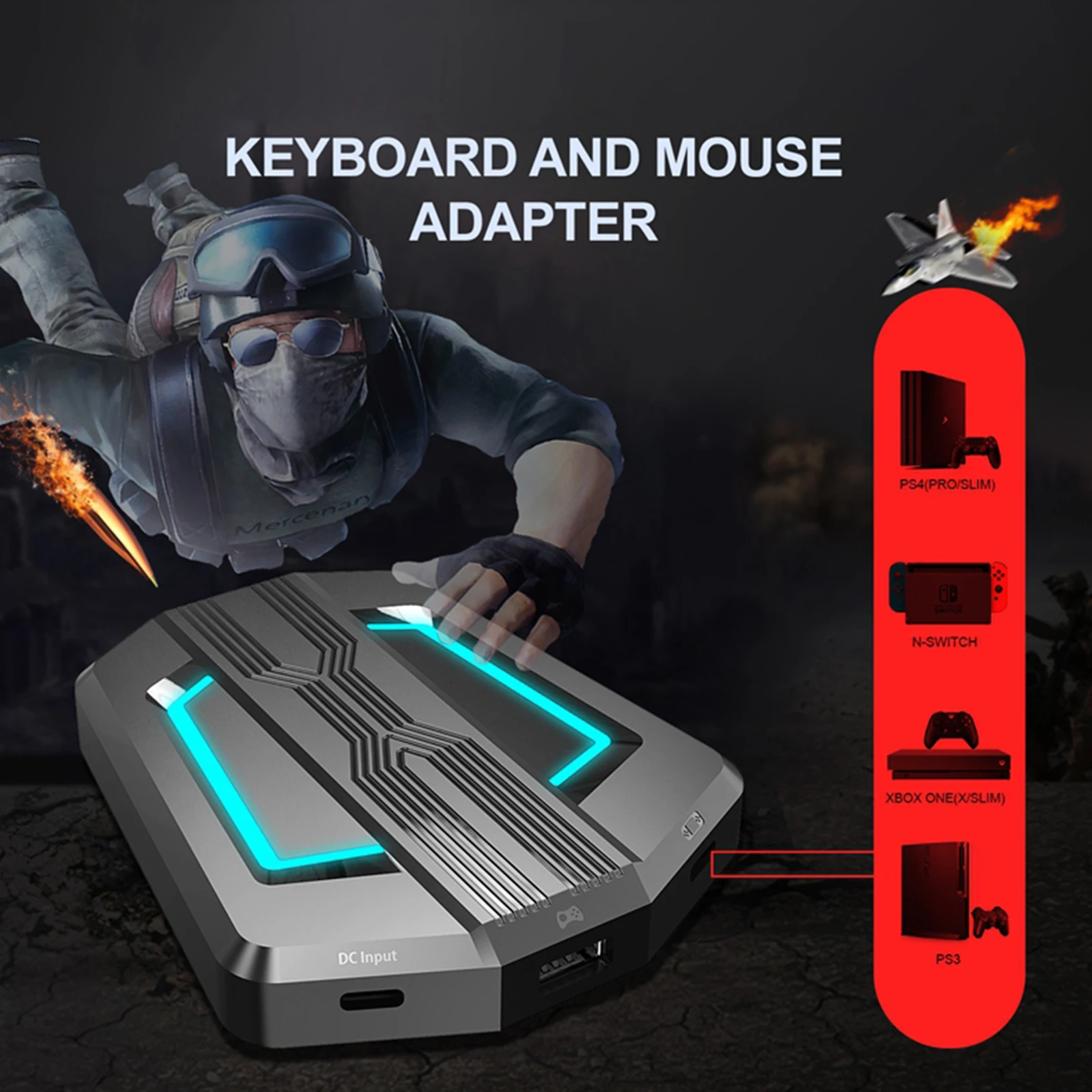 

Keyboard Mouse Converter + Keyboard + Mouse Set Compatible For PS4/Xbox One/PS3/Xbox 360/N-Switch