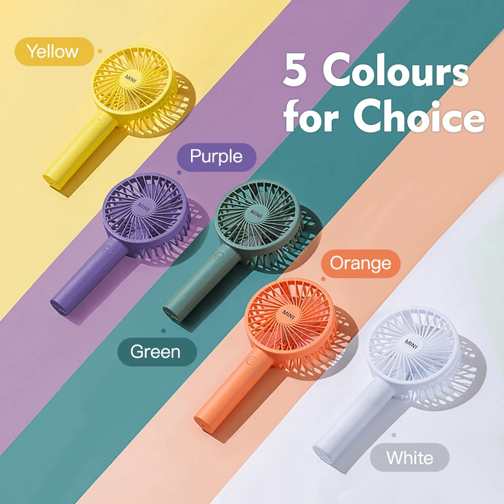 

2022mi Portable Fan Handheld Usb Fan Rechargeable Cooling Fan Desktop Air Cooler Mobile phone Bracket 3 Modes for Travel Outdoor